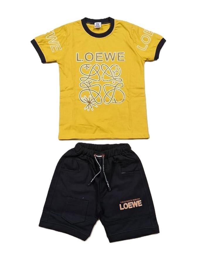 Kids Cotton Clothing Set | Fancy Printed T-Shirt & Pants | Soft & Comfortable Casual Outfit for Baby Boys