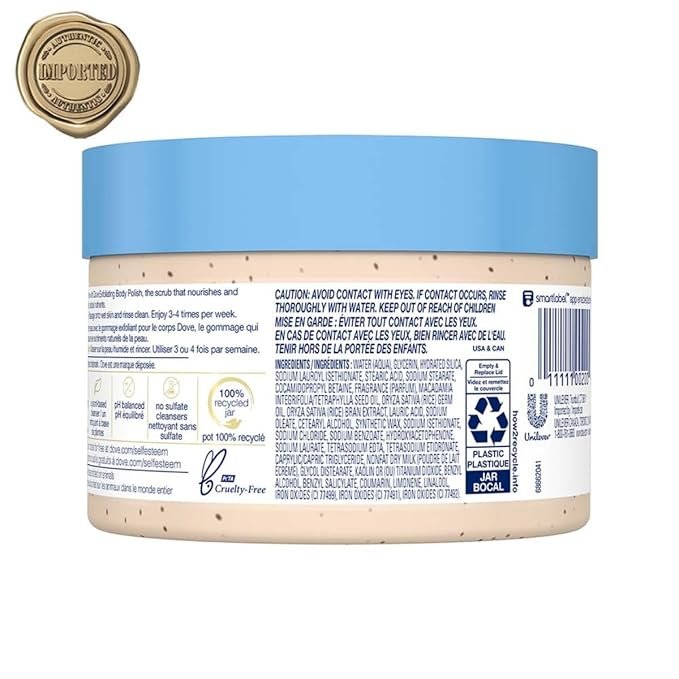 Dove Exfoliating Body Polish with Crushed Macadamia & Rice Milk | Gentle Body Scrub for Smooth, Nourished & Radiant Skin | Sulphate-Free | 298g - Image 2