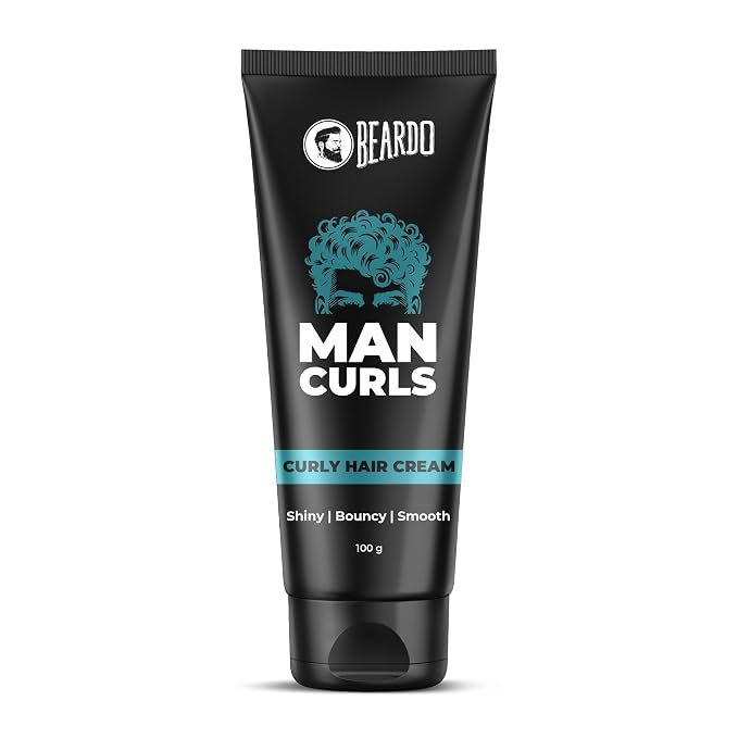 Beardo Man Curls Curl Cream | Flaxseed Gel Hair Styling Cream | Defines & Enhances Curly & Wavy Hair | Bouncy, Shiny & Defined Curls | Non-Sticky Long-Lasting Hold | 100g