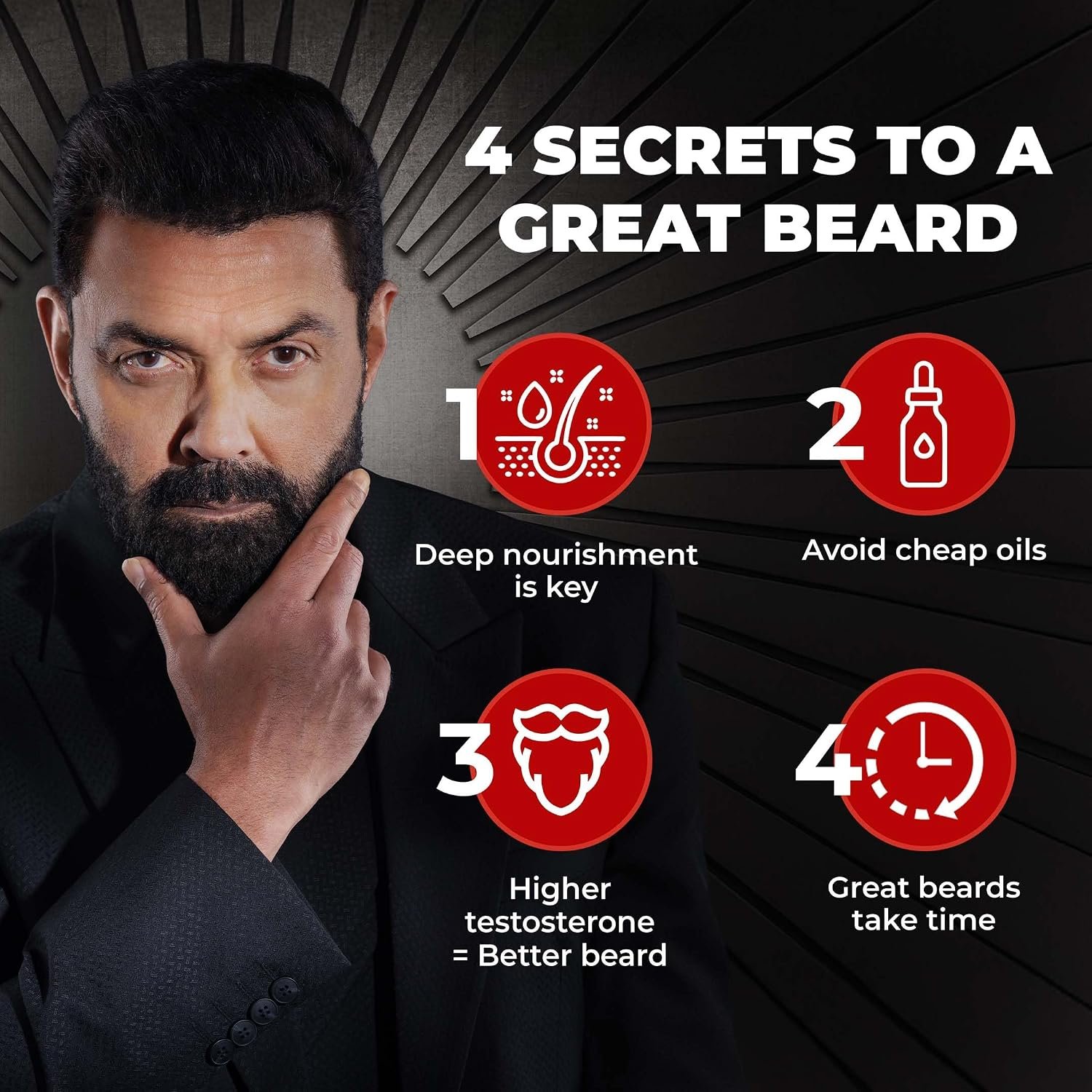 Beardo Beard & Hair Growth Oil | Helps Reduce Beard Patches & Supports Fuller Beard Growth | With Vegetable Protein, Zinc, Vitamin B6 & Copper Peptides | 30ml - Image 2